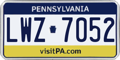 PA license plate LWZ7052