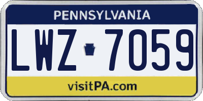 PA license plate LWZ7059