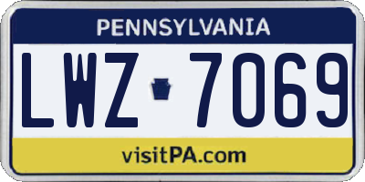 PA license plate LWZ7069