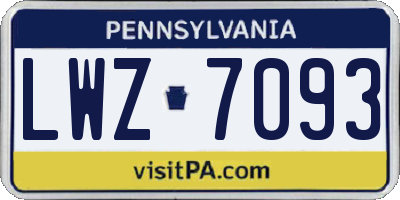 PA license plate LWZ7093