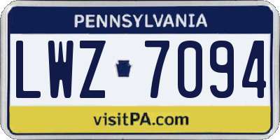 PA license plate LWZ7094