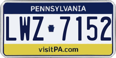 PA license plate LWZ7152