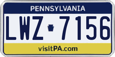 PA license plate LWZ7156