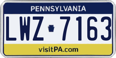 PA license plate LWZ7163