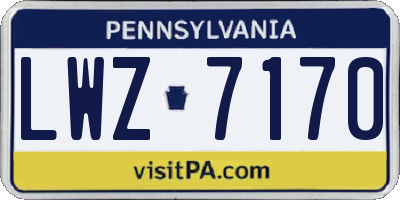 PA license plate LWZ7170