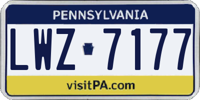 PA license plate LWZ7177