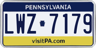 PA license plate LWZ7179