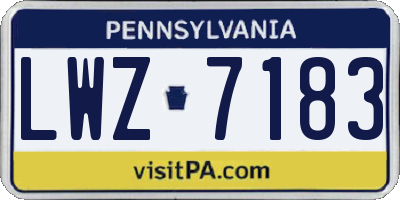 PA license plate LWZ7183