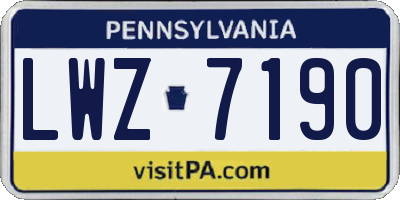 PA license plate LWZ7190