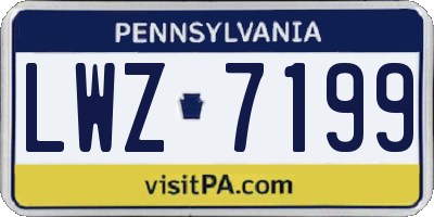 PA license plate LWZ7199