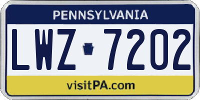 PA license plate LWZ7202