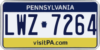 PA license plate LWZ7264