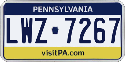 PA license plate LWZ7267