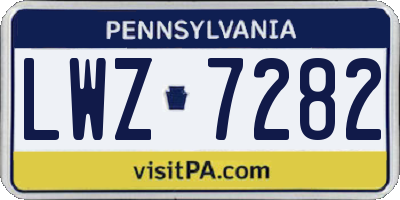 PA license plate LWZ7282