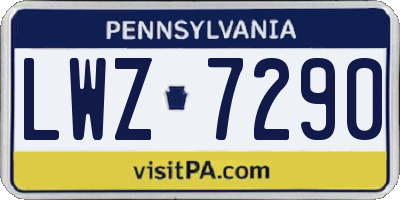 PA license plate LWZ7290