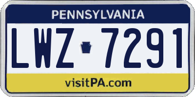 PA license plate LWZ7291