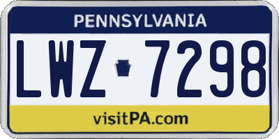 PA license plate LWZ7298