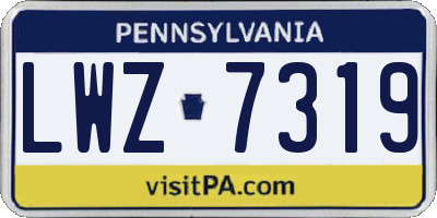 PA license plate LWZ7319