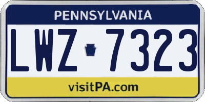 PA license plate LWZ7323