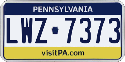PA license plate LWZ7373