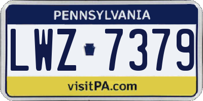 PA license plate LWZ7379