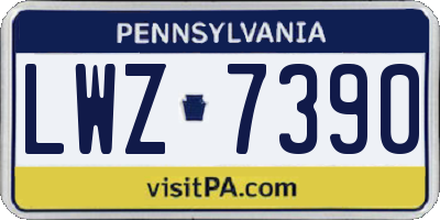PA license plate LWZ7390
