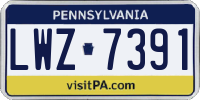 PA license plate LWZ7391