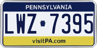PA license plate LWZ7395
