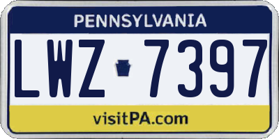 PA license plate LWZ7397