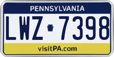 PA license plate LWZ7398