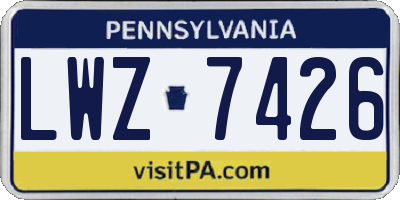 PA license plate LWZ7426