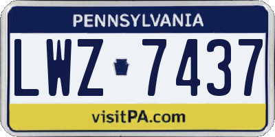 PA license plate LWZ7437