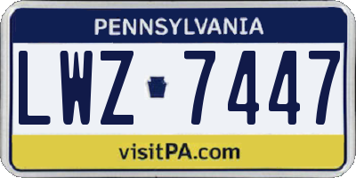 PA license plate LWZ7447