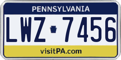 PA license plate LWZ7456