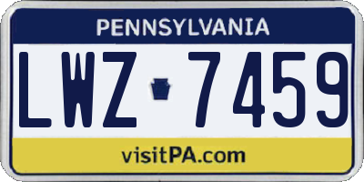 PA license plate LWZ7459