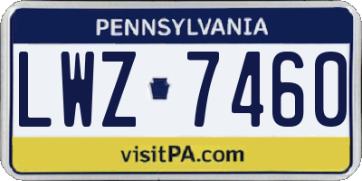 PA license plate LWZ7460