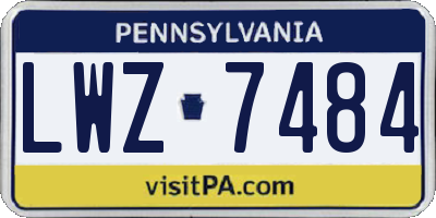 PA license plate LWZ7484