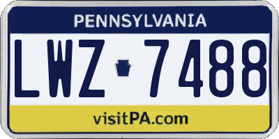 PA license plate LWZ7488