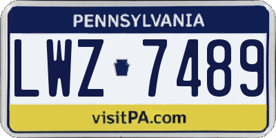 PA license plate LWZ7489