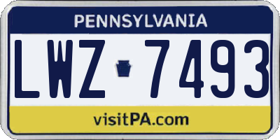 PA license plate LWZ7493