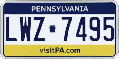 PA license plate LWZ7495