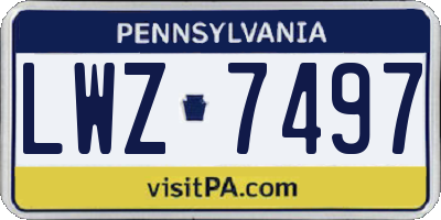 PA license plate LWZ7497