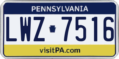 PA license plate LWZ7516