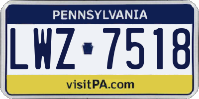 PA license plate LWZ7518