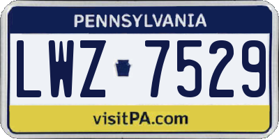 PA license plate LWZ7529