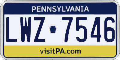 PA license plate LWZ7546