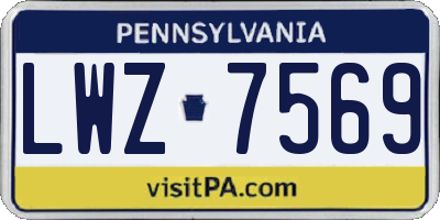PA license plate LWZ7569