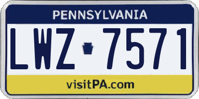 PA license plate LWZ7571