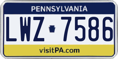 PA license plate LWZ7586