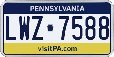 PA license plate LWZ7588